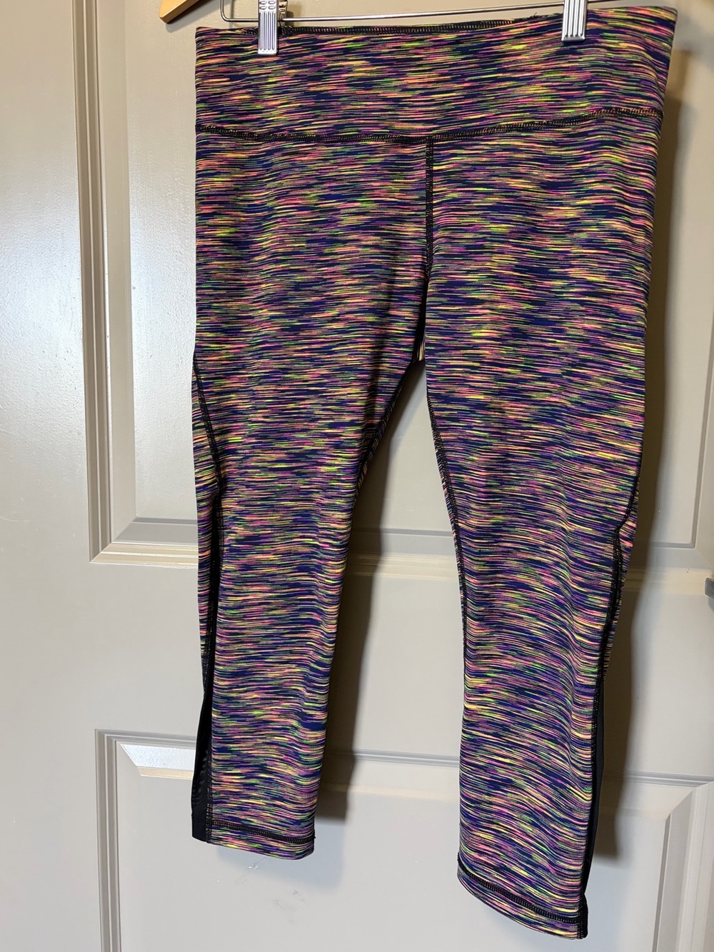 Zella multi color Cropped Leggings with sheer sides Multicolor Space-Dye